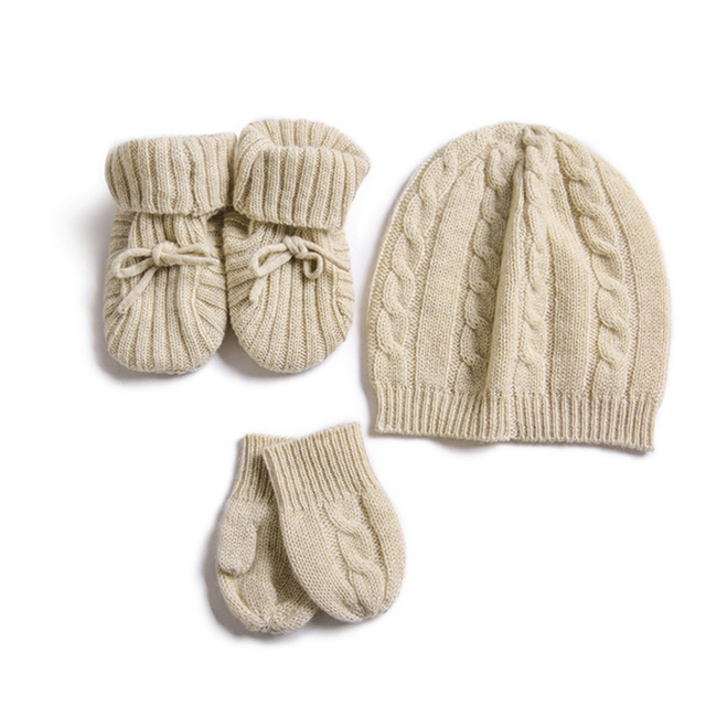 Cashmere Baby Gift Set, Mittens, Beanie, Booties