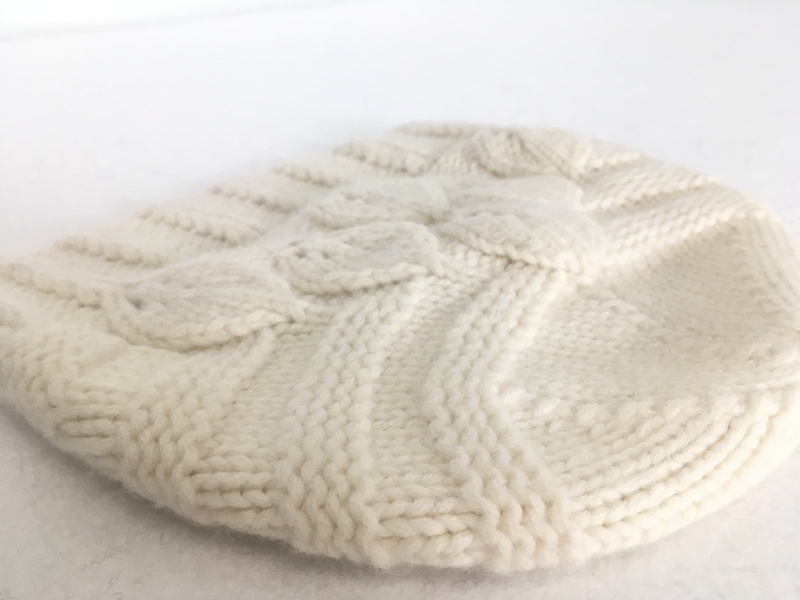 IMfield Natural Series, Hand Knitted Leaves Pattern Cashmere Beanie