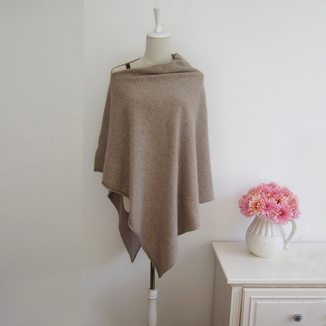 Classic Solid Color Wool Poncho