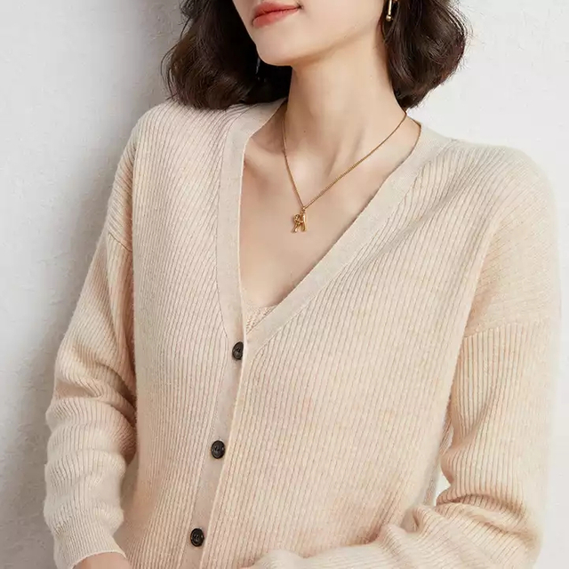 Women Casual 100% Cashmere Sweater Cardigan