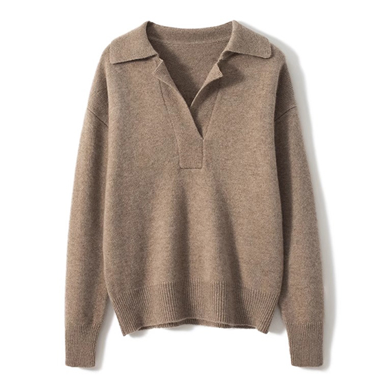 Women Cashmere Polo Sweater