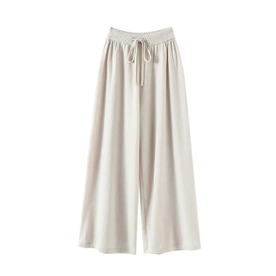 Lady Casual Wide Leg Cashmere Pants