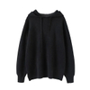 Thick plain cashmere hoodie sweater