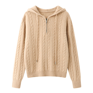 بهترین خانمها Imfield Cashmere مخلوط ژاکت های کابل بافندگی 