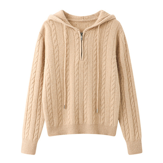 Zonja më të mira Imfield Cashmere Blend Hoodies Thurje kabllo 