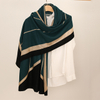 Long Cashmere Scarf with Gold Thread – Oversized Winter Shawl