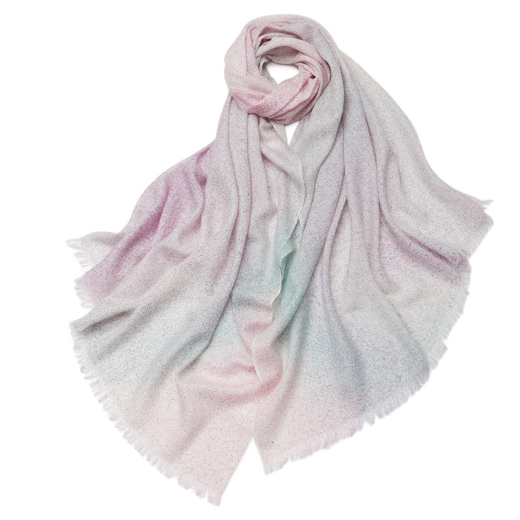 Melange Looking Spray Print Wool Scarf
