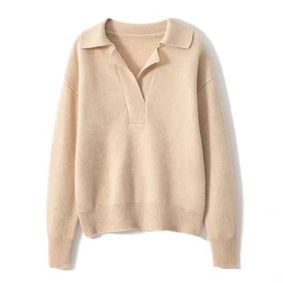 Women Cashmere Polo Sweater