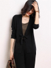 Women 100% Wool V-neck Cardigan 