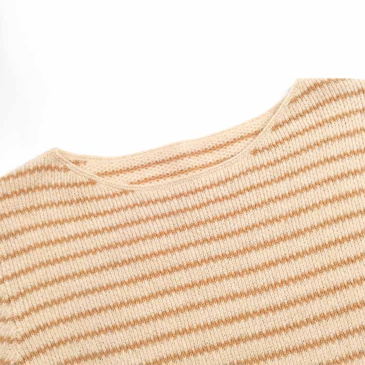 Versatile Women Crew Neck Striped Sweater 9