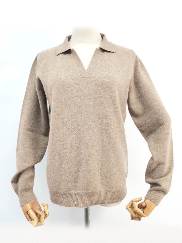 Women Cashmere Polo Sweater