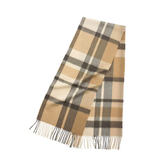 Striped Plaid Cashmere Scarf 