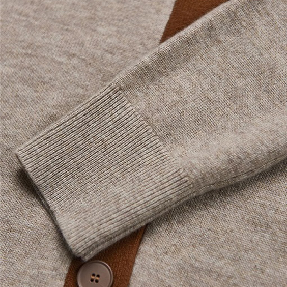 Single Breasted V-Neck cashmere wool Cardigan