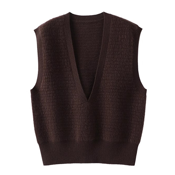 womens deep v-neck luxury cashmere vest sweaters