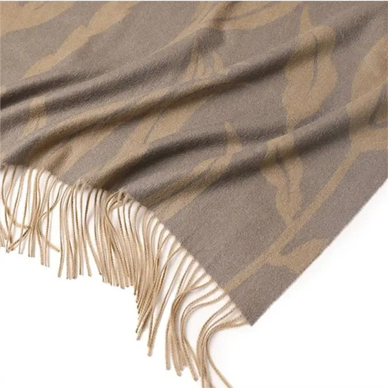  Double Side Jacquard Cashmere Scarf