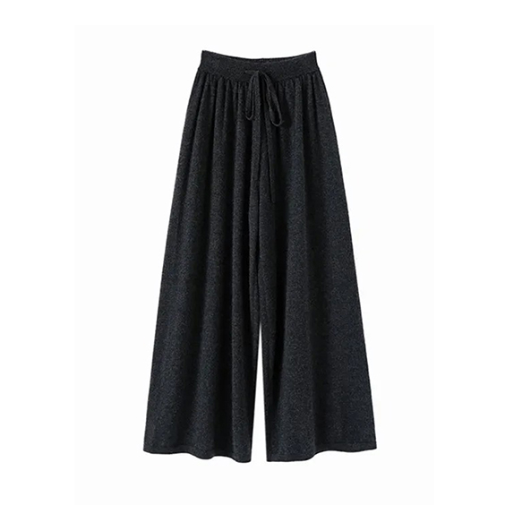 Lady Casual Wide Leg Cashmere Pants