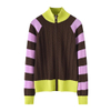 Women’s Colorblock Cashmere Zip Cardigan – Soft Knit Luxury Sweater