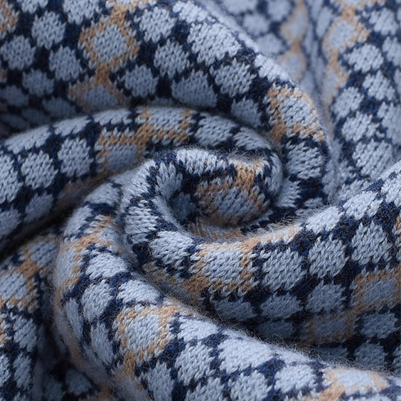 Men’s Half Zip Knitted Jacquard Cashmere Sweater – Luxury Soft Warm Zip Neck Pullover