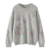 Imfield womens crew neck printed 100 Mongolian cashmere sweater
