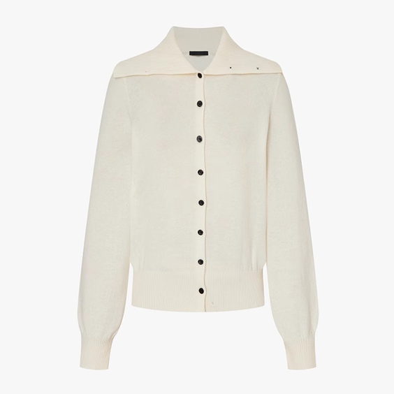 Women’s wool and cashmere blend cardigan with sailor collar