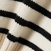 Wanita renda-up striped mongolia cashmere pullover hoodie