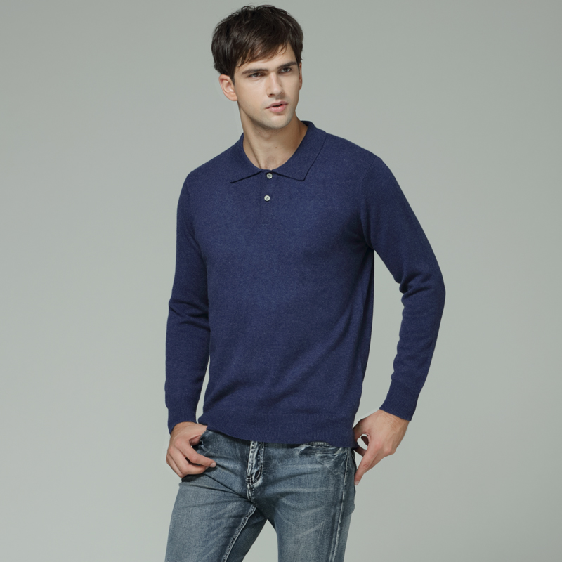 Men Collar Neck Cashmere Sweater