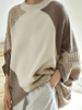  Cable knit Cashmere crew neck Poncho