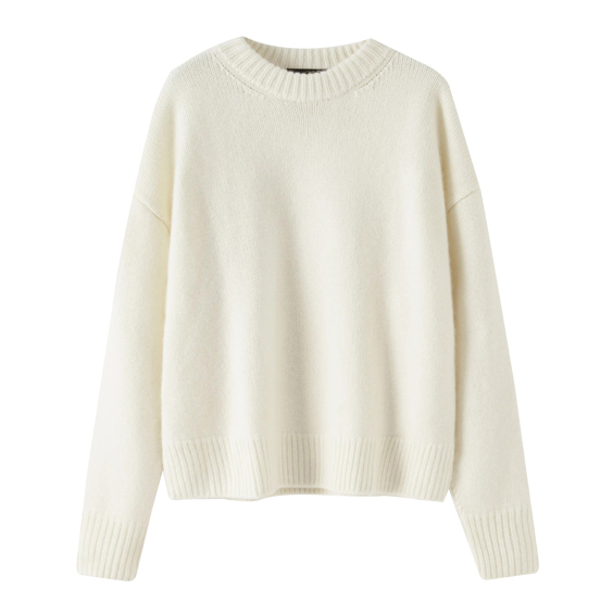 Women Rib Knit Cashmere Jumper