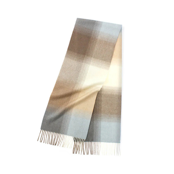 Striped Plaid Cashmere Scarf 