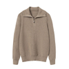 High Neck Zip-Up Cashmere Pullover 