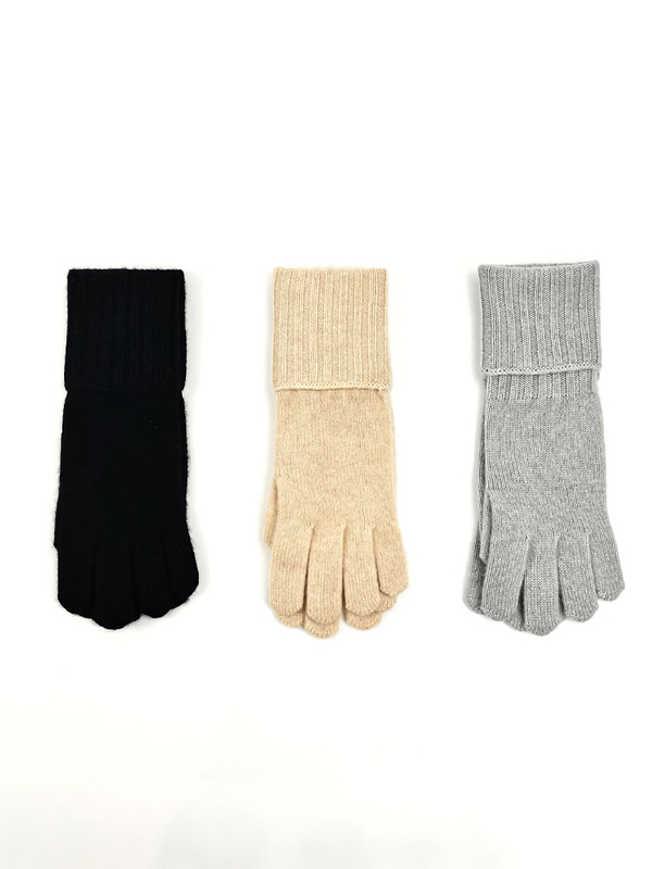 Cozy Rib Knit Cashmere Gloves