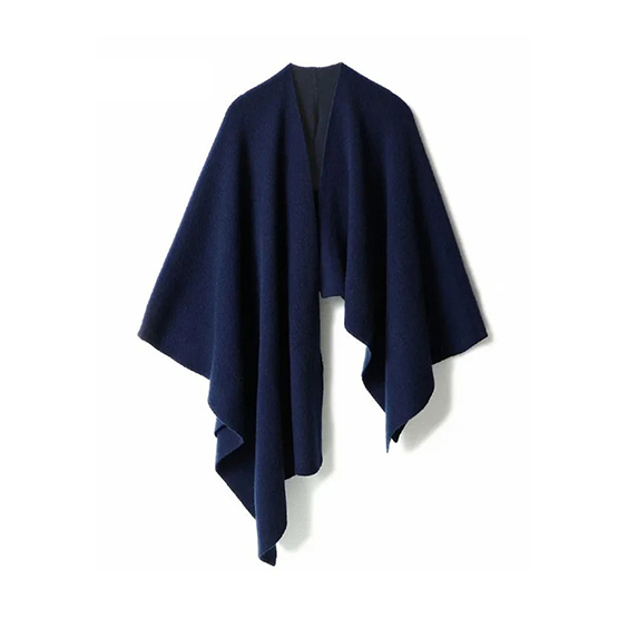 Lady Plain Knitted Cashmere Poncho