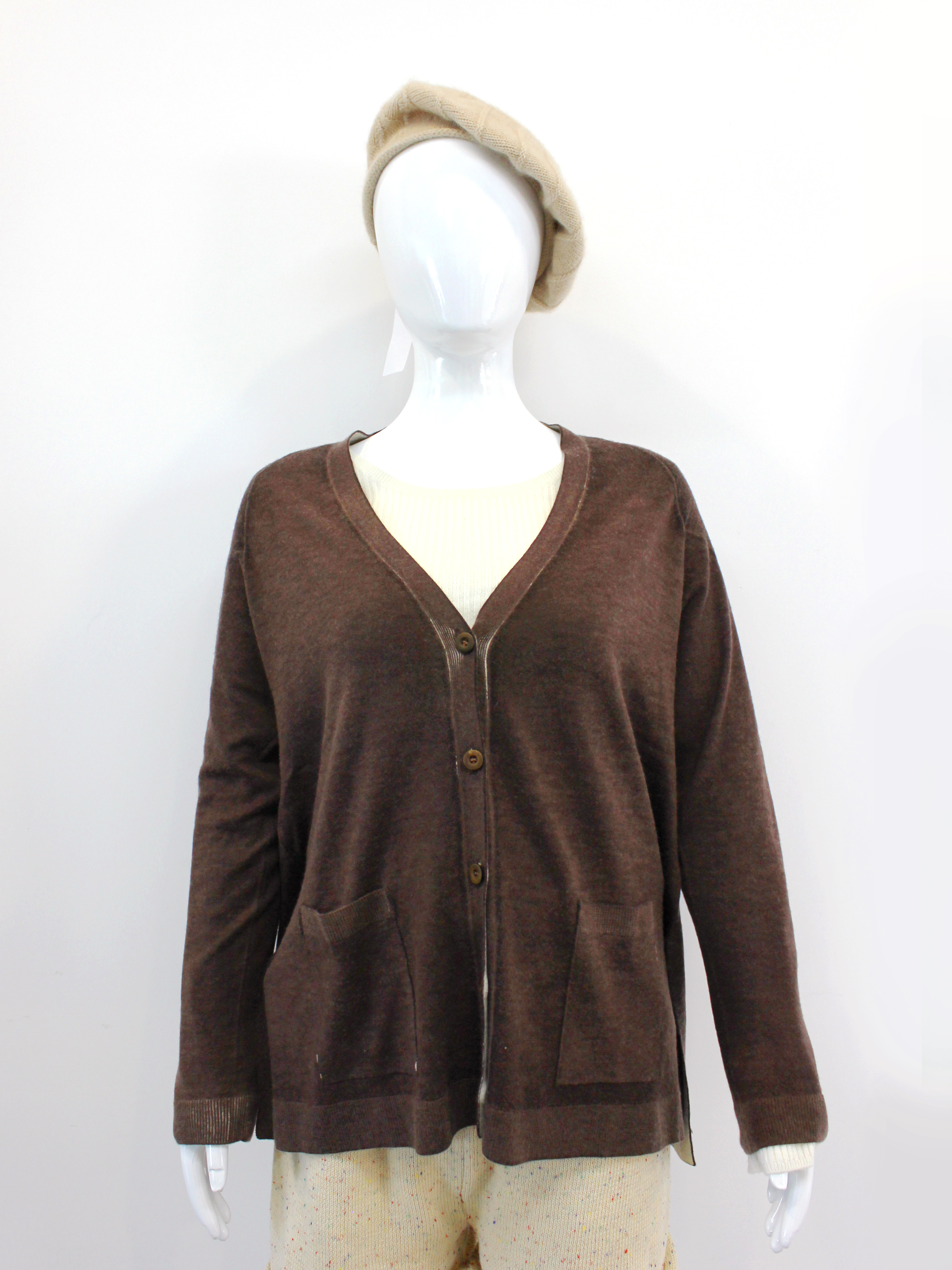 Women Classic V Neck Cashmere Cardigan