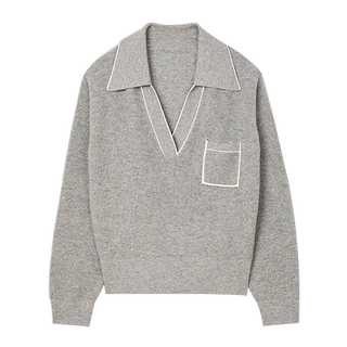 High Quality Women's Open Polo Collar Neck Knit Cashmere Sweaters