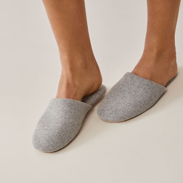 Plain Knitted Cashmere Slippers