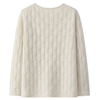 Cable Knitted Crew Neck Cashmere Sweater