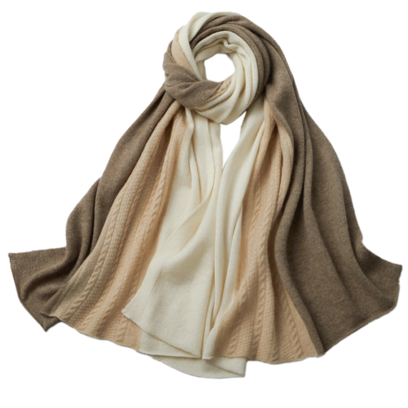 Cable Knitted Cashmere Scarf
