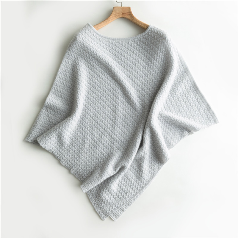 Cable Knit Cashmere Poncho 