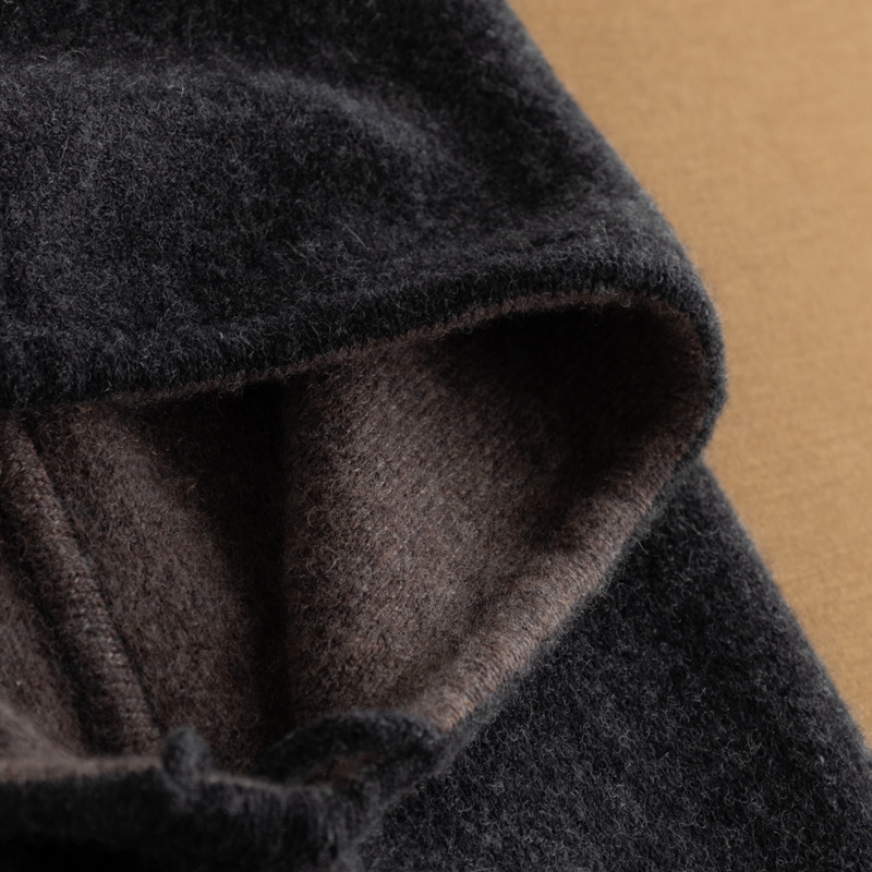 Double Side Knitted Cashmere Hooded And Neck Hat