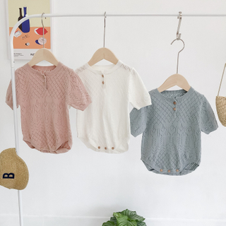 ODM New Arrival Romper Clothes Long Sleeve Baby Rompers Wholesale 100 Organic Cotton Summer Lightweight Baby Knit Romper