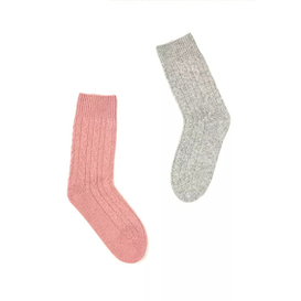 Cozy Cable Knit pure Cashmere Socks