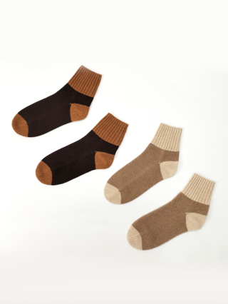 Color Block Knitted Cashmere Socks