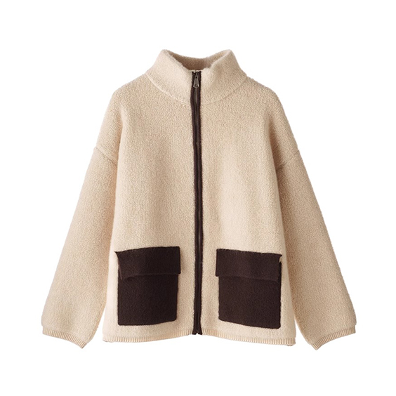 Women Thick Full Zip Cashmere Cardigan