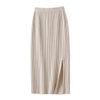 Good quality ribbed knit cashmere skirt white