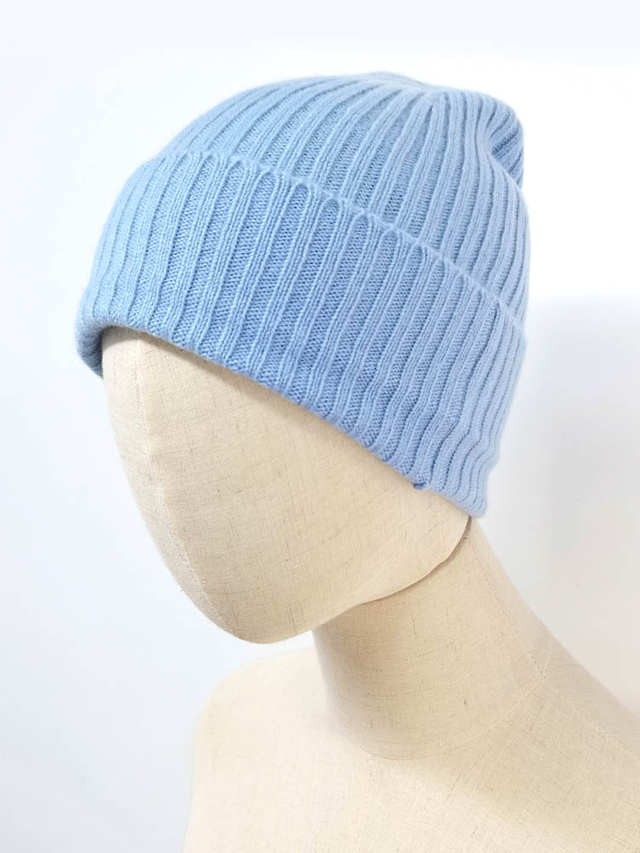 Solid color Rib Knit Cashmere Hat