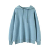 Thick plain cashmere hoodie sweater