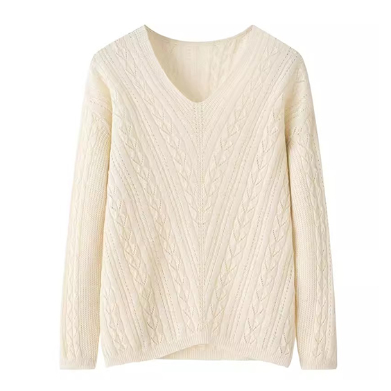 Women Leaf cashmere wool Pullover sweater