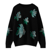 Imfield womens crew neck printed 100 Mongolian cashmere sweater