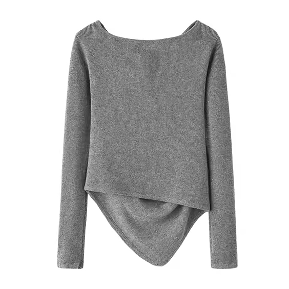 Mulierum Lightweight C cashmere irregularis knit sweater