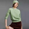 Women's 100% Cashmere Sweater Manufacturer Crew Neck Cable Knit Luxury Pullover Jumper